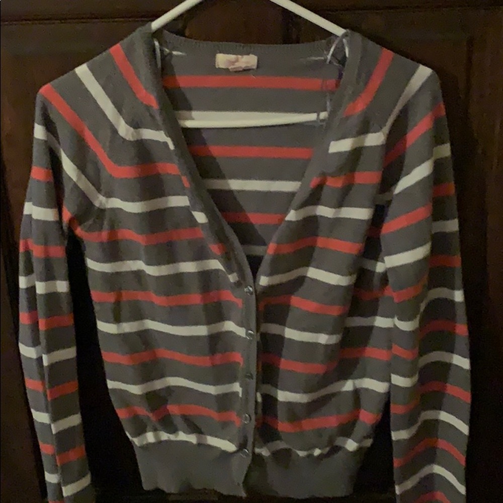 Juniors Large Button Front Striped Shirt